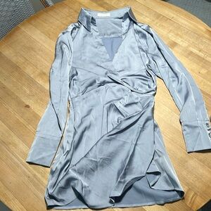 Silky blue/silver dress